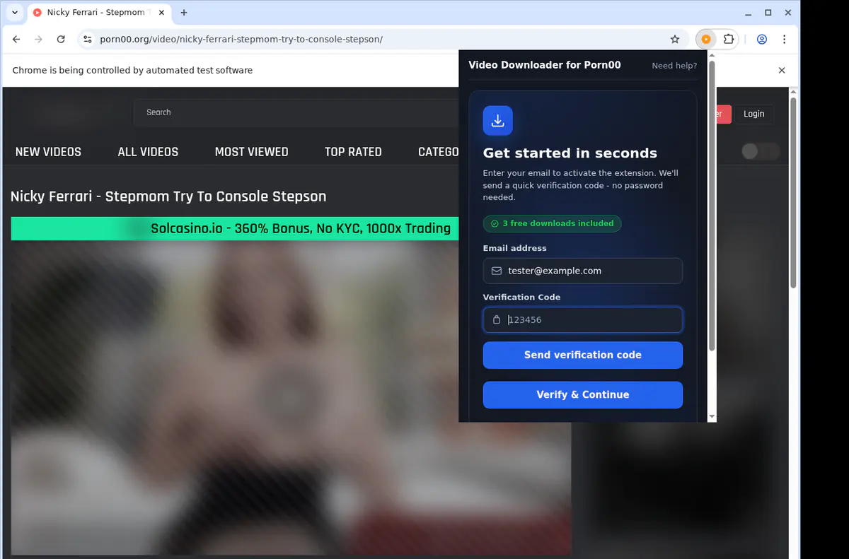 Porn 00 Video Downloader browser extension screenshot 4